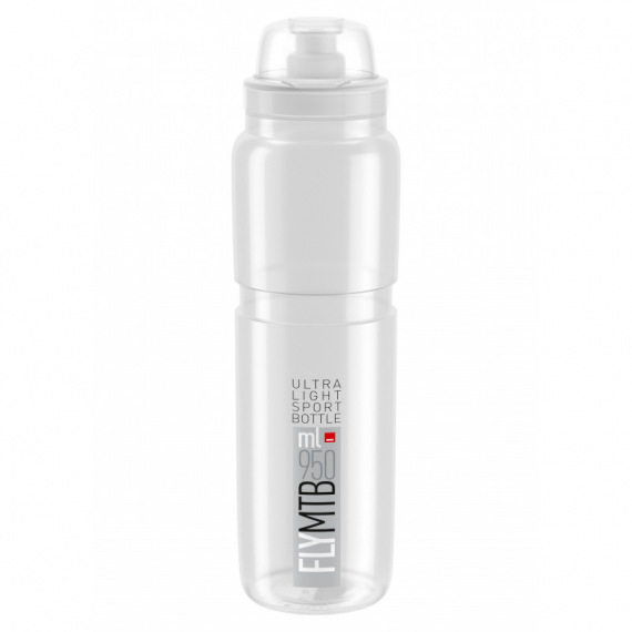 ELITE Fľaša FLY MTB transparentná šedé logo 950 ml